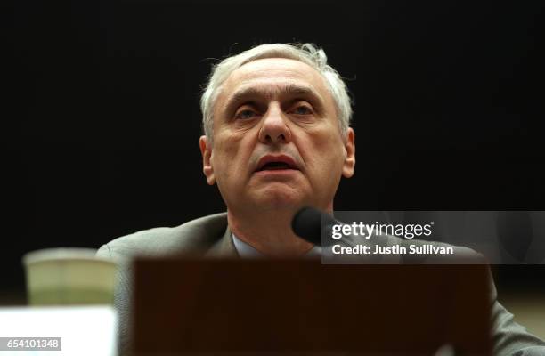 Ninth Circuit Appeals Court Judge Alex Kozinski testifies during a House Judiciary Committee hearing on March 16, 2017 in Washington, DC. Judges with...
