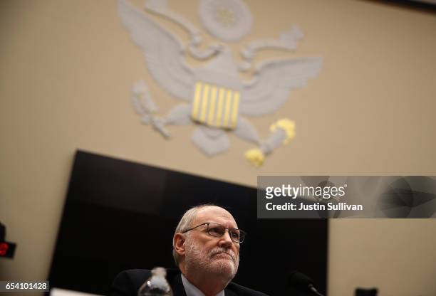 Ninth Circuit Appeals Court Judge Sidney Thomas testifies before a House Judiciary Committee hearing on March 16, 2017 in Washington, DC. Judges with...