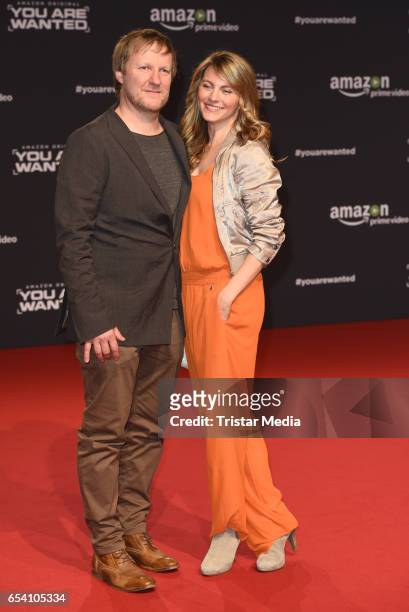 Luise Baehr and her boyfriend Bernhard Jasper attend the premiere of the Amazon series 'You are wanted' at CineStar on March 15, 2017 in Berlin,...