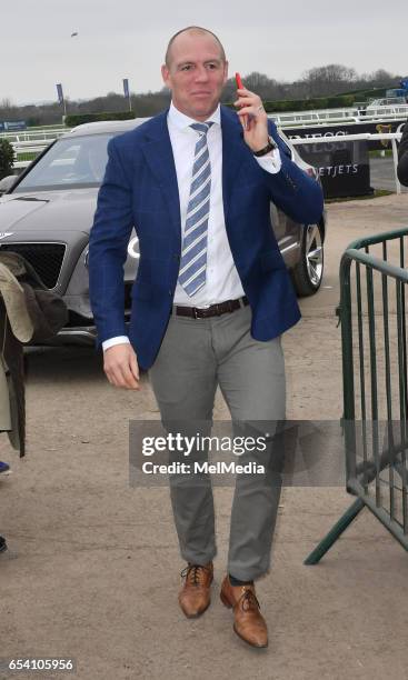 Mike Tindall at Cheltenham Racecourse for Day of The Festival, St Patrick's Thursday, on March 16, 2017 in Cheltenham, Gloucestershire.