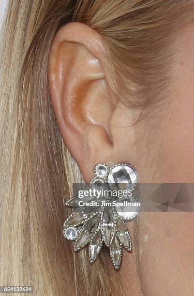 Tracy Anderson, jewelry detail, attends the Tracy Anderson Flagship Studio opening at Tracy Anderson Flagship Studio on March 15, 2017 in New York...