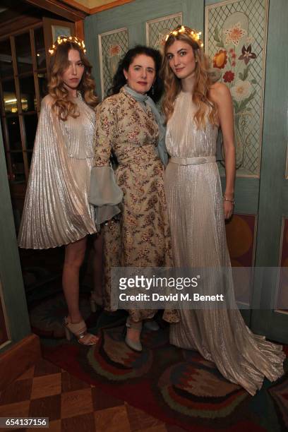 Daisy Boyd, Luisa Beccaria and guest attend the Luisa Beccaria and Robin Birley event celebrating Sicilian lifestyle, music and fashion at...