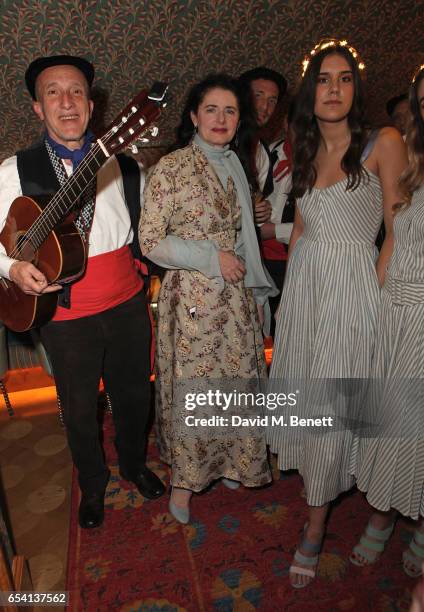 Guest, Luisa Beccaria and guest attend the Luisa Beccaria and Robin Birley event celebrating Sicilian lifestyle, music and fashion at 'Upstairs', at...