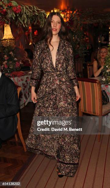 Model attends the Luisa Beccaria and Robin Birley event celebrating Sicilian lifestyle, music and fashion at 'Upstairs', at 5 Hertford Street on...