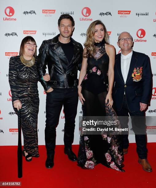 Judges Hilary Alexander OBE, Paul Sculfor, Abbey Clancy, and Nicky Johnston attend Lifetime's launch of Britain's Next Top Model airing tonight at...