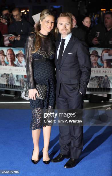 Storm Keating and Ronan Keating attend the World Premiere of "Another Mother's Son" on March 16, 2017 at Odeon Leicester Sqaure in London, England.