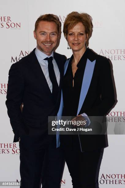 Ronan Keating and Jenny Seagrove attend the World Premiere of "Another Mother's Son" on March 16, 2017 in London, England.