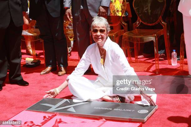 Marisol Malaret is honored with a star in Paseo de la Fama on March 16, 2017 in San Juan, Puerto Rico.