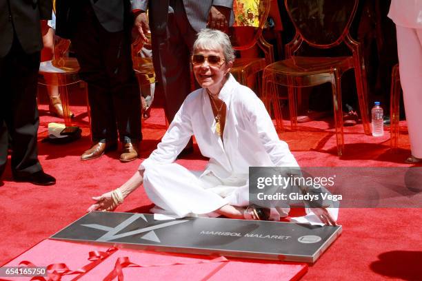 Marisol Malaret is honored with a star in Paseo de la Fama on March 16, 2017 in San Juan, Puerto Rico.