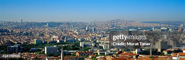 panoramic view of ankara skyline - ankara stockfoto's en -beelden