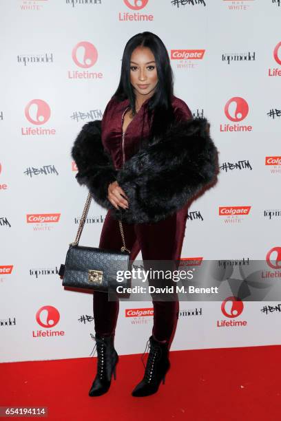 Rita Mahrez attends LifetimeÕs launch of BritainÕs Next Top Model airing tonight at 9pm on Lifetime on March 16, 2017 in London, England.