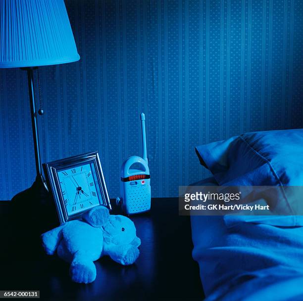 baby monitor on night table - baby monitor stock pictures, royalty-free photos & images