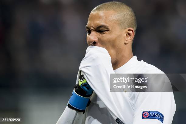 Goalkeeper Boy Waterman of Apoel FCduring the UEFA Europa League round of 16 match between RSC Anderlecht and APOEL on March 16, 2017 at Constant...