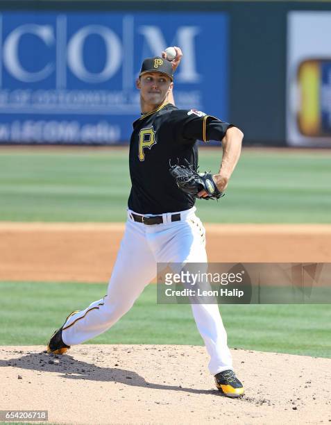 Jameson Taillon of the Pittsburgh Pirates pitches during the third inning of the Spring Training Game against the Baltimore Orioles on March 15, 2017...