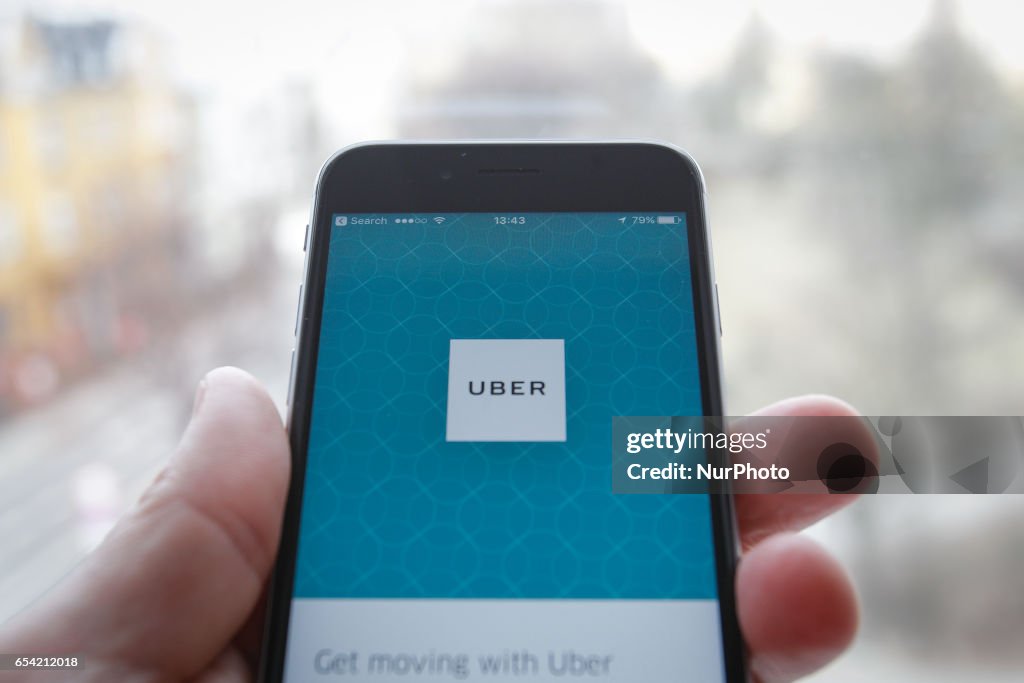 Uber iPhone application.