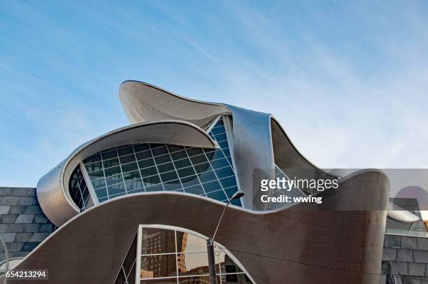 the new edmonton art gallery in churchill square - edmonton stock pictures, royalty-free photos & images