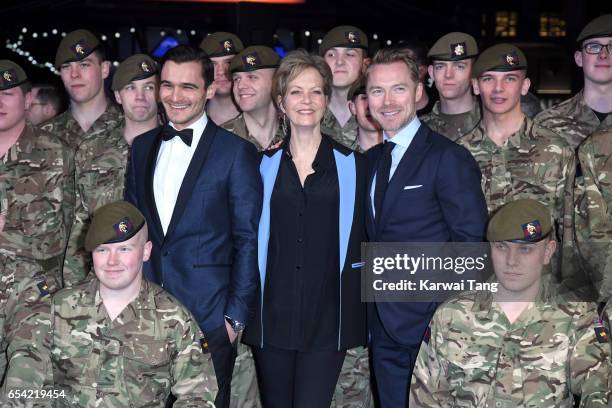 Julian Kostov, Jenny Seagrove and Ronan Keating attend the World Premiere of "Another Mother's Son" at the Odeon Leicester Square on March 16, 2017...