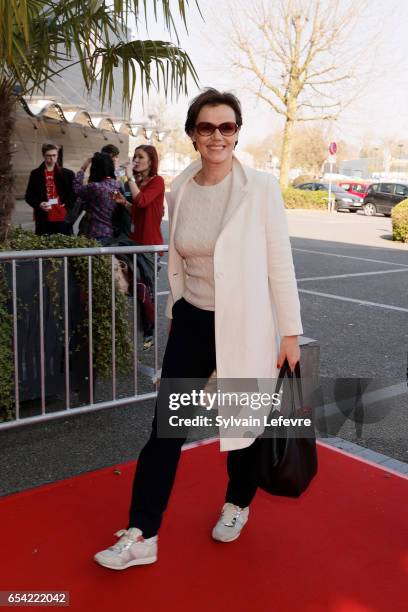 Jury member Claire Nebout arrives for a projection during Valenciennes Cinema Festival on March 16, 2017 in Valenciennes, France.