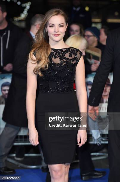 Izzy Meikle-Small attends the World Premiere of "Another Mother's Son" at the Odeon Leicester Square on March 16, 2017 in London, England.