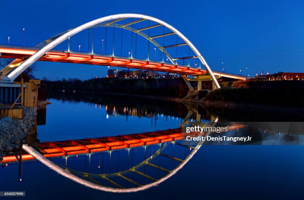 Nashville’s Gateway Bridge reflecting on the Cumberland River