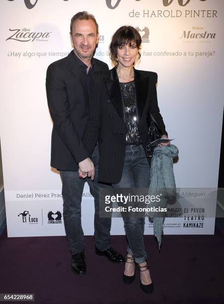 Pedro Larranaga and Maribel Verdu attend 'El Amante' press night at Pavon Kamikaze Theatre on March 16, 2017 in Madrid, Spain.