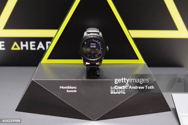 Montblanc unveiled their first-ever smartwatch, The Summit Collection, with Atlanta Falcon Mohamed Sanu on March 16, 2017 in New York City.