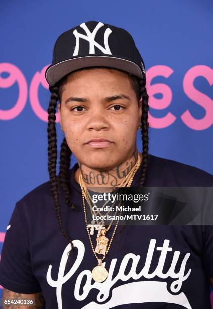 Hip-hop artist Young M.A poses at MTV Woodies LIVE on March 16, 2017 in Austin, Texas.