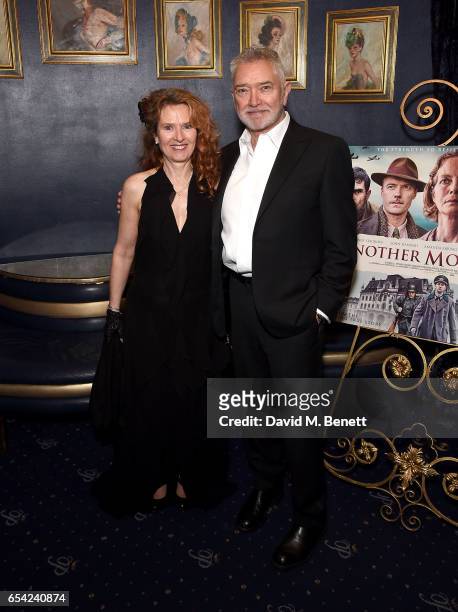 Karen De Silva and Martin Shaw attend an after party following the World Premiere of "Another Mother's Son" at Cafe de Paris on March 16, 2017 in...