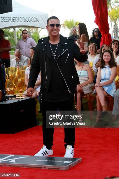 Daddy Yankee is honored with a star in Paseo de la Fama on March 16, 2017 in San Juan, Puerto Rico.