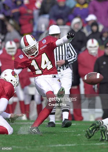 Nathan Smith of Louisville kicks a field goal against Colorado State during the first half of the Liberty Bowl in Memphis, Tennessee. DIGITAL IMAGE...