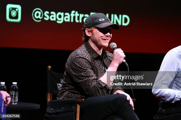 Actor Rupert Grint speaks during the SAG-AFTRA foundation conversation for "Snatch" at the Robin Williams Center on March 16, 2017 in New York City.