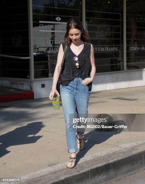 Lily Collins and mother Jill Tavelman are seen on March 16, 2017 in Los Angeles, California.