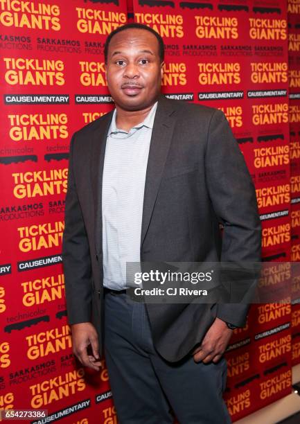 Ray Wood Jr. Attends 'Tickling Giants' New York premiere at IFC Center on March 16, 2017 in New York City.