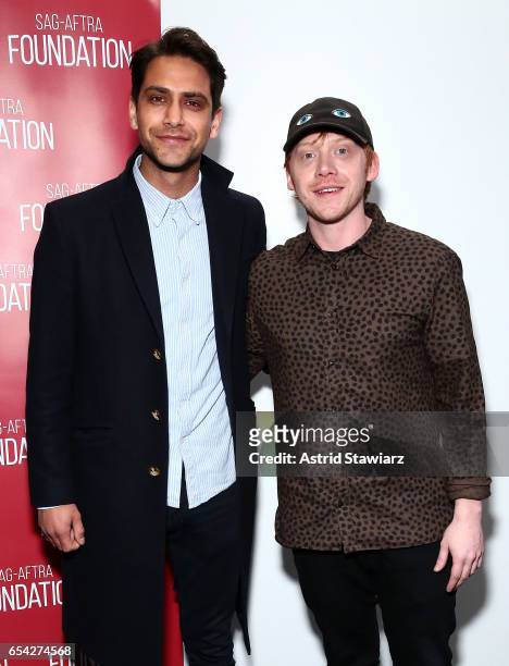 Actors Luke Pasqualino and Rupert Grint attend the SAG-AFTRA foundation conversation for "Snatch" at the Robin Williams Center on March 16, 2017 in...