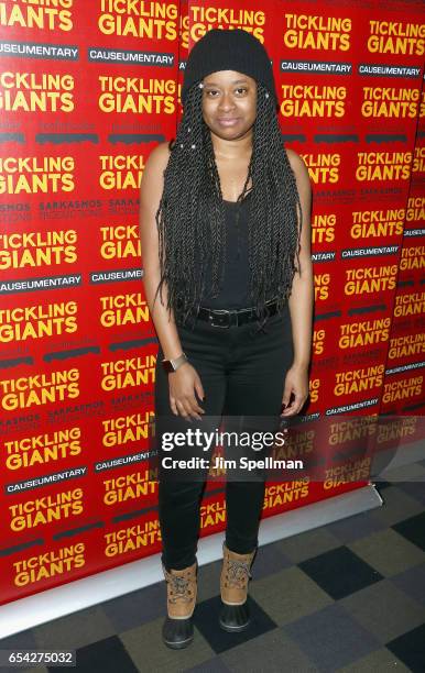 Comedian Phoebe Robinson attends the "Tickling Giants" New York premiere at IFC Center on March 16, 2017 in New York City.