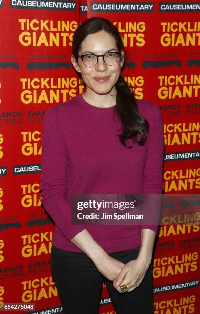 Writer Sloane Crosley attends the "Tickling Giants" New York premiere at IFC Center on March 16, 2017 in New York City.