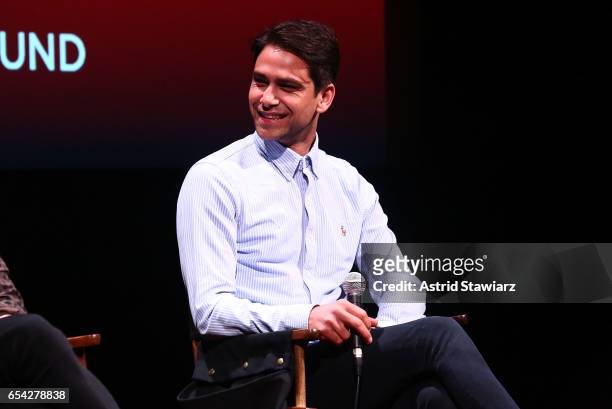 Actor Luke Pasqualino attends the SAG-AFTRA foundation conversation for "Snatch" at the Robin Williams Center on March 16, 2017 in New York City.
