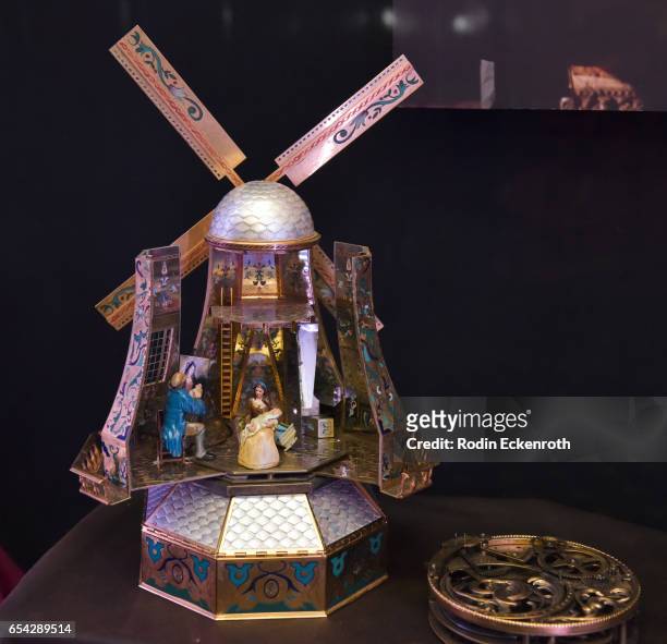 Movie props on display at opening night of Disney's "Beauty And The Beast" at El Capitan Theatre on March 16, 2017 in Los Angeles, California.