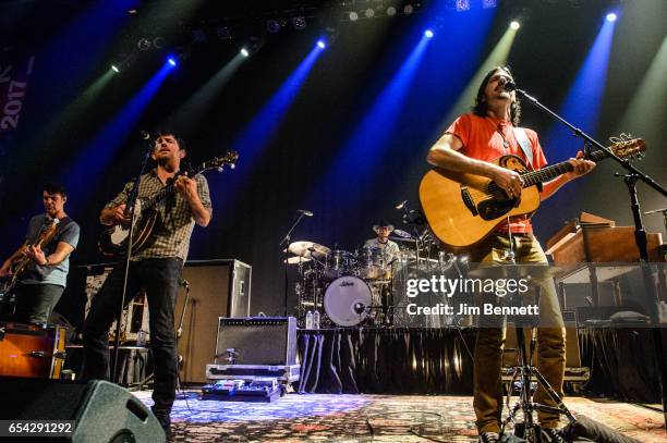 Scott Avett and Seth Avett of the Avett Brothers performs live at ACL Live at the Moody Theater during the SxSW Music Festival on March 15, 2017 in...