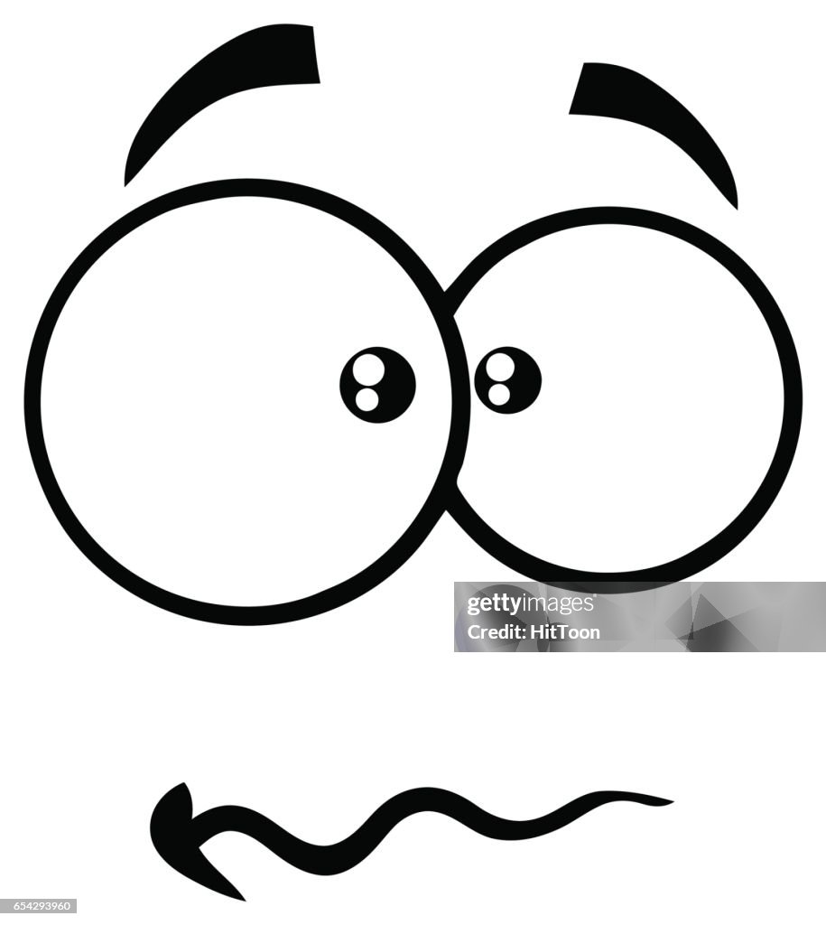 Black And White Nervous Cartoon Funny Face With Panic Expression High-Res  Vector Graphic - Getty Images