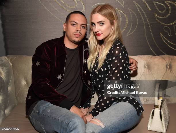 Actor Evan Ross and singer Ashlee Simpson attend day one of TAO, Beauty + Essex, Avenue + Luchini LA Grand Opening on March 16, 2017 in Los Angeles,...