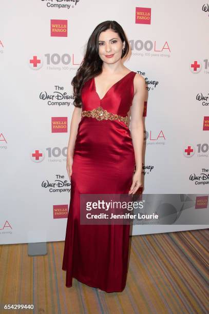 Actress Celeste Thorson attends the American Red Cross Centennial Celebration to Honor Disney as the "Humanitarian Company of The Year" at the...