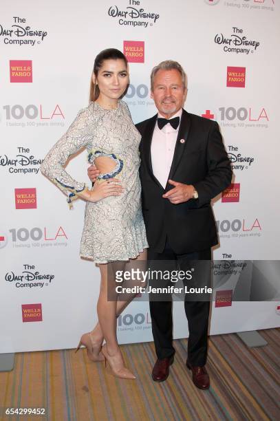 Actors Blanca Blanco and John Savage attend the American Red Cross Centennial Celebration to Honor Disney as the "Humanitarian Company of The Year"...