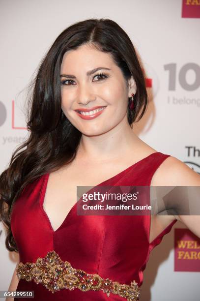 Actress Celeste Thorson attends the American Red Cross Centennial Celebration to Honor Disney as the "Humanitarian Company of The Year" at the...