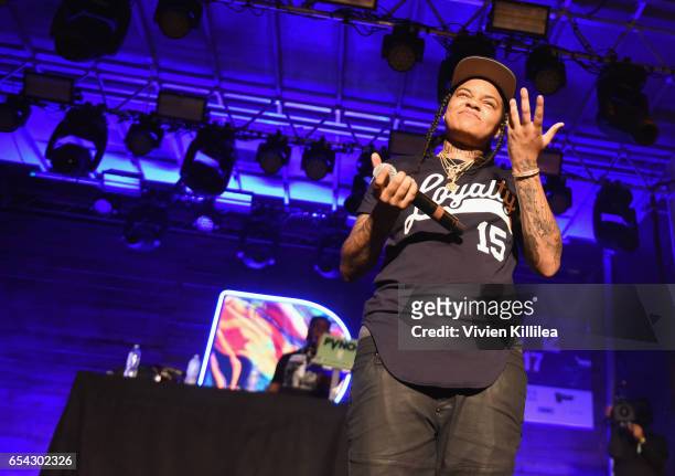 Rapper Young M.A. Performs onstage during Pandora at SXSW 2017 on March 16, 2017 in Austin, Texas.