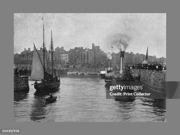 The Harbour, Bridlington Quay, c1900. From Sights and Scenes in England and Wales. [Cassell and Company Ltd., c1900]. Artist JW Shores.