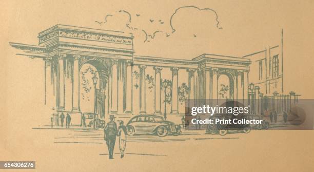 Hyde Park Corner, London, c1936. From An Album of Motor Cars. [John Player & Sons, London, c1936]. Artist Unknown.