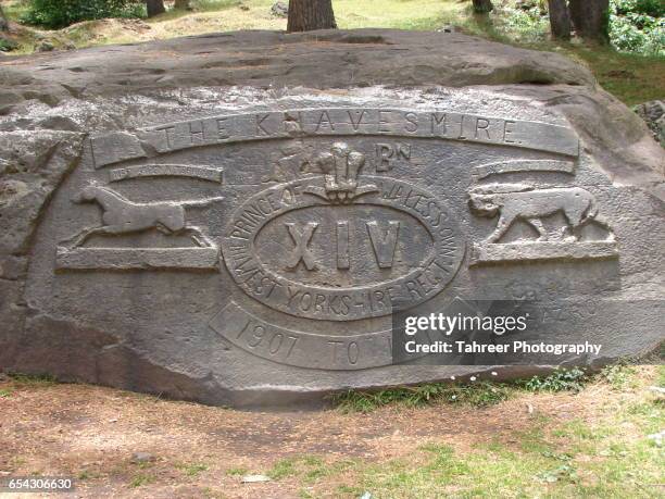 british military monument - chagos islands stockfoto's en -beelden