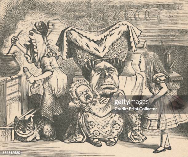 Alice, the Duchess, and the Baby, 1889. Lewis Carrolls Alice in Wonderland as illustrated by John Tenniel . From Alices Adventures in Wonderland by...