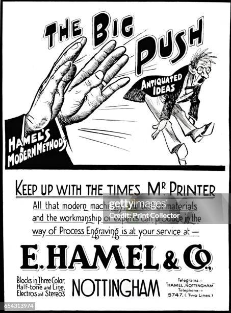 The Big Push - E. Hamel & Co. Advert, 1916. From The British Printer Vol. XXIX. [Raithby, Lawrence & Co., Ltd, London and Leicester, 1916]. Artist E...